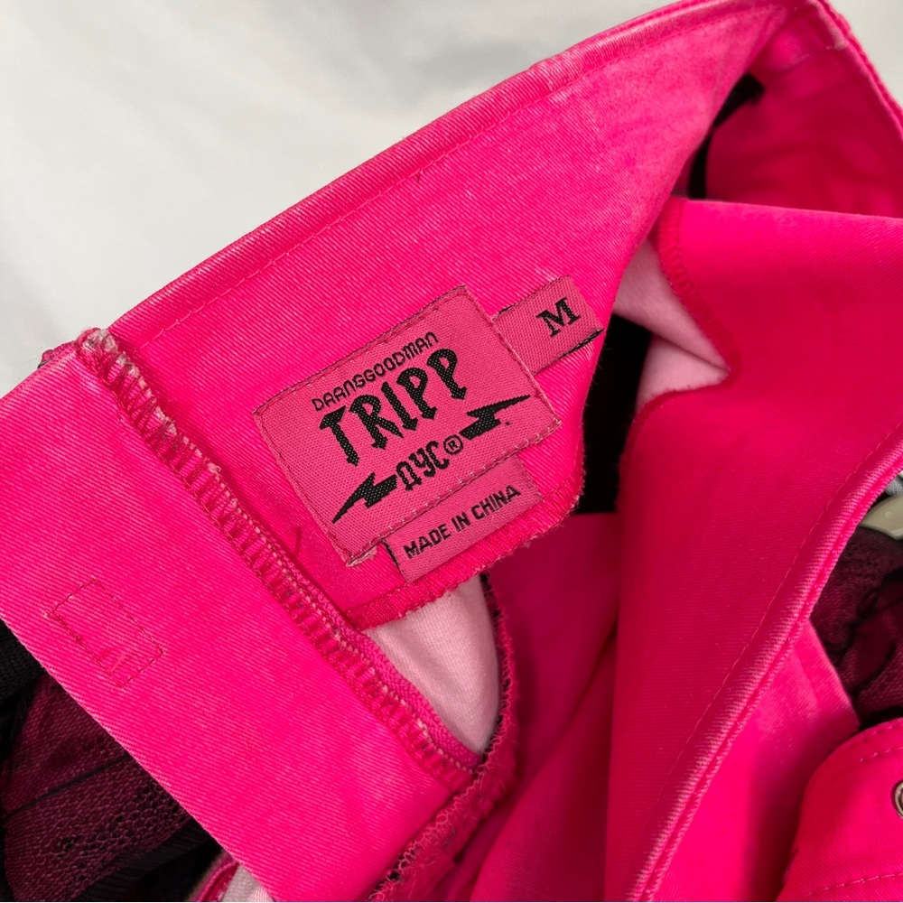 Vintage 1990s or Y2k Tripp NYC by Daang Goodman Neon Pink Denim Tutu Mini Skirt - Picture 7 of 7
